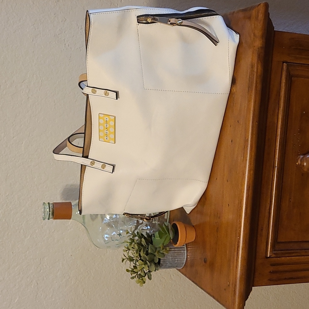 Large white Kate Landry purse